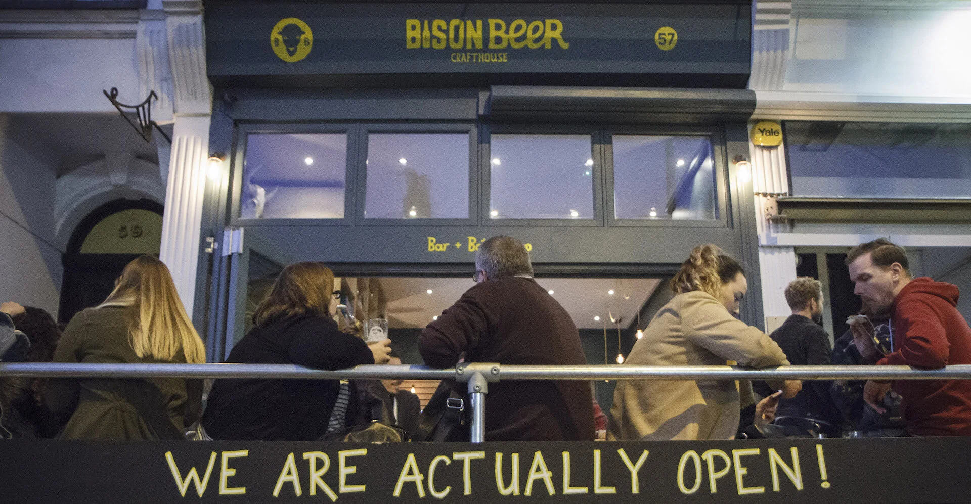 Bison Beer and the terrace at 57 Church Road, Hove